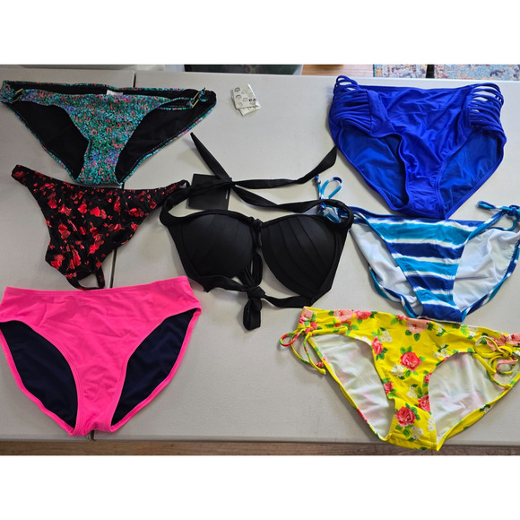 Colorful Swim Bundle Women's XL 7 Pieces 1 Tops & 6 Bottoms / 4 Are NWT - Picture 14 of 14
